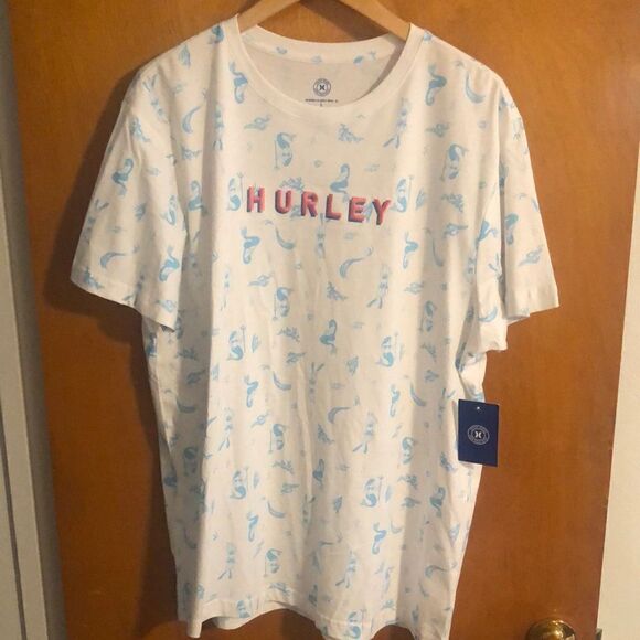 Hurley Mermaid Tshirt Mens Large White - Picture 1 of 3